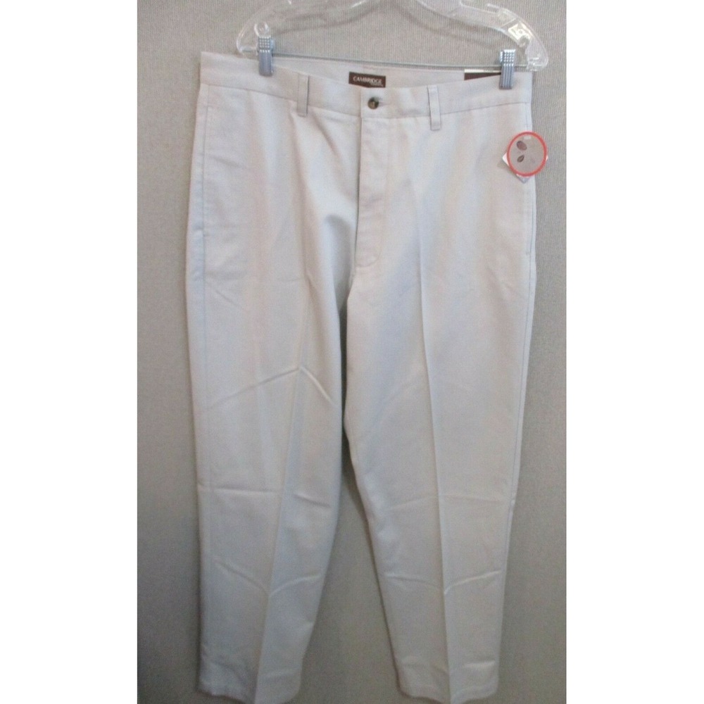 Y2K Cambridge Classics Khaki Pants Size 36 X 32 NWT 100% Cotton Classic Fit